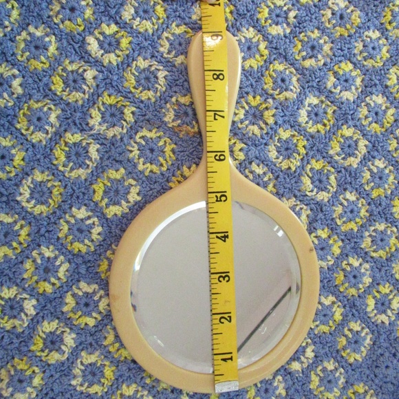 Vintage Celluloid Handheld Mirror - Picture 5 of 5
